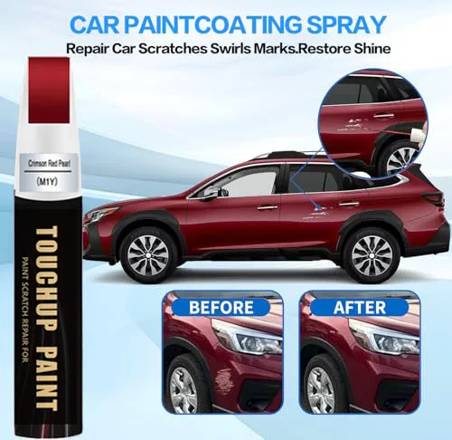 Crimson Red Pearl(M1Y) Touch up Paint for Subaru OEM Color Match Car Paint Scratch Repair Kit, Quick & Easy Solution to Repair