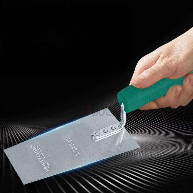 Decoration Putty Knife Durable Plastic Handle Mud Board Thickened Manganese Steel Putty Scraper Three Nail Stable Tile Tools 1pc