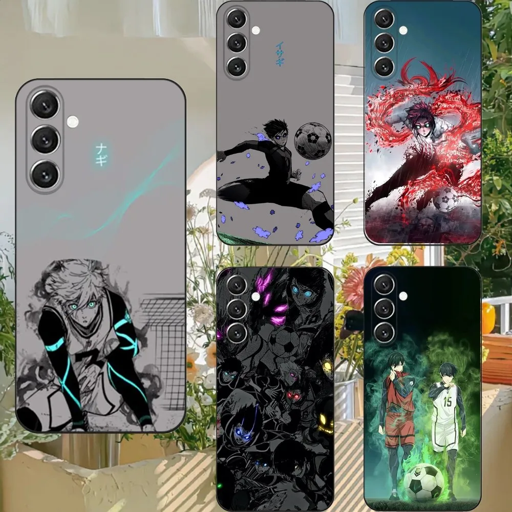 

B-Blue Lock Phone Case For Samsung S25,S24,S21,S22,S23,S30,Ultra,S20,Plus,Fe,Lite,Note,10,9,5G Black Cover