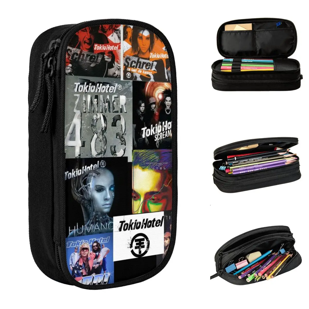 Tokio Hotel Band Rock Music Accessories Pen Box Large Capacity Office Supplies Pencil Bag Perfect Gifts