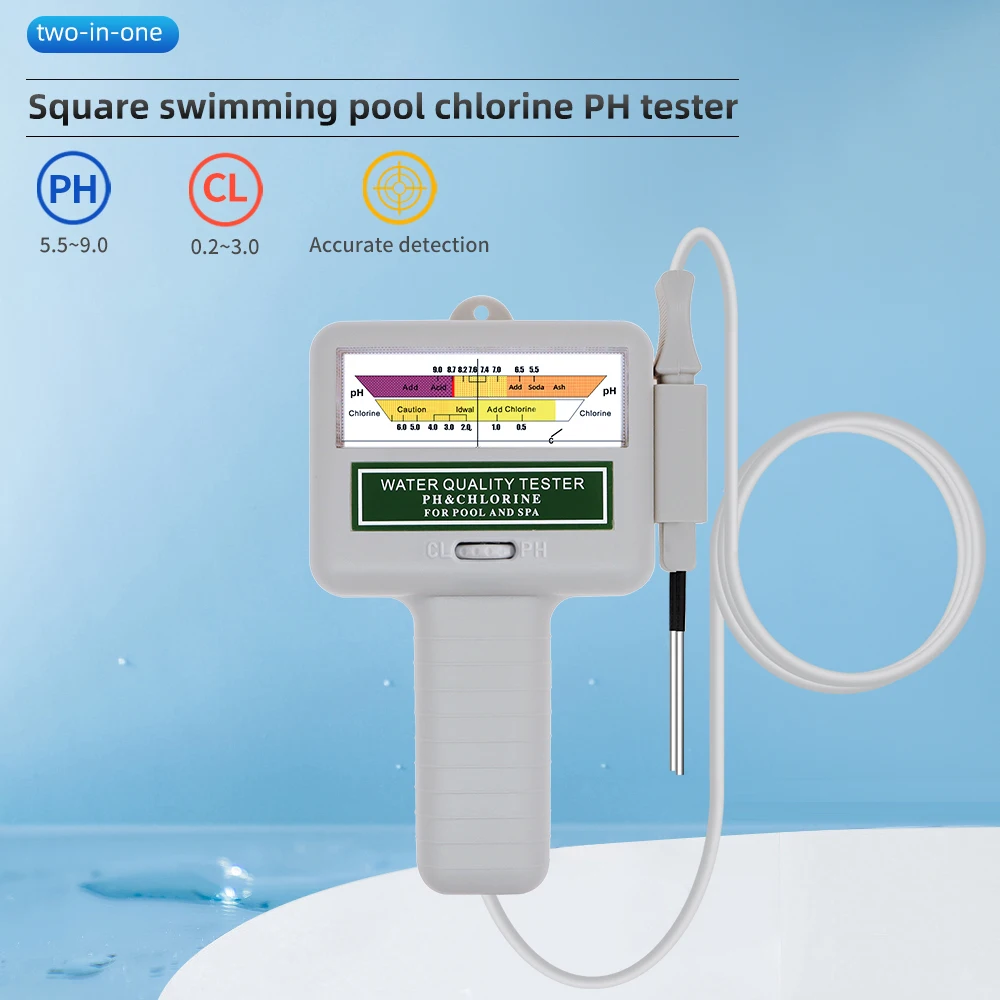 2 in 1 Chlorine Meter PH Chlorine Tester PC-101 Level Portable Digital PH Meter Water Quality Pool Spa Analytical Instruments