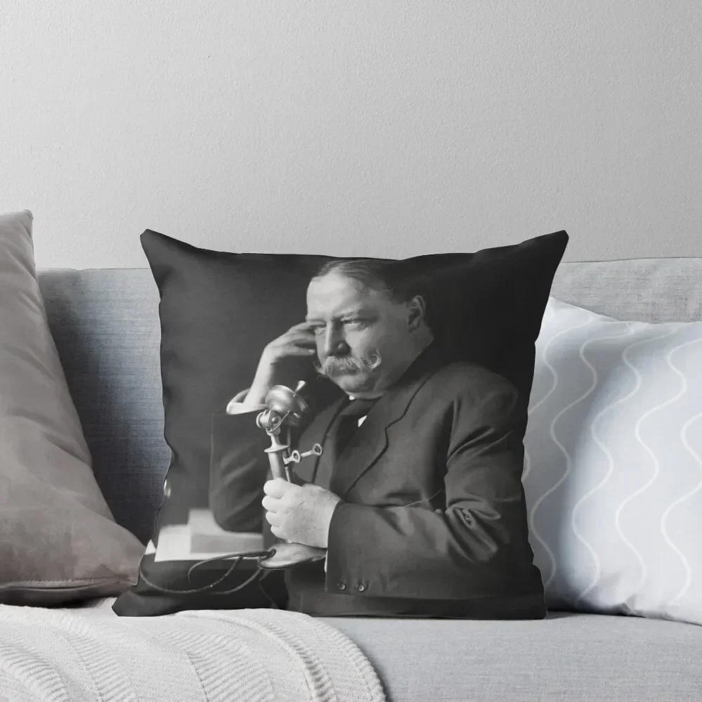 

William Howard Taft on Telephone - 1908 Throw Pillow covers for pillows Christmas Covers Cushions For Children pillow