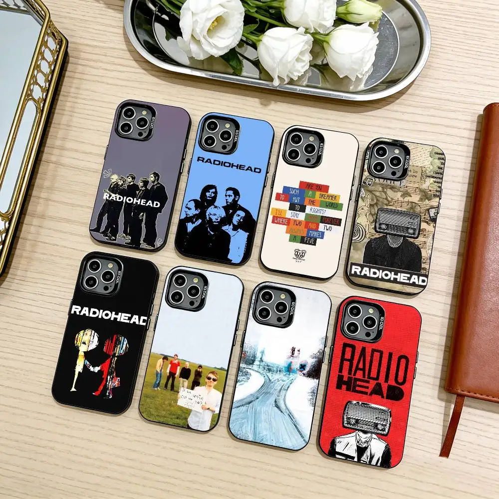 

Art-Rock-Band-Radiohead-Music Phone Case For iPhone17,16,15,14,13,12,11 Plus,Pro Max Black Candy silver phone case