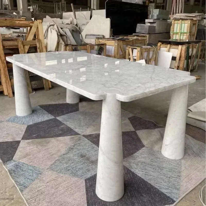 Custom Modern Nordic Luxury Italian Marble Dining Table Set for Hotel Restaurant Furniture