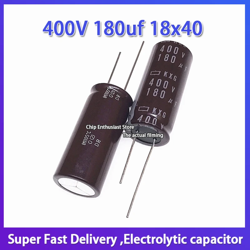 

Aluminum electrolytic capacitor 400v180uf 18*40 black diamond kxg, high frequency, long service life 400V 180uf 18x40