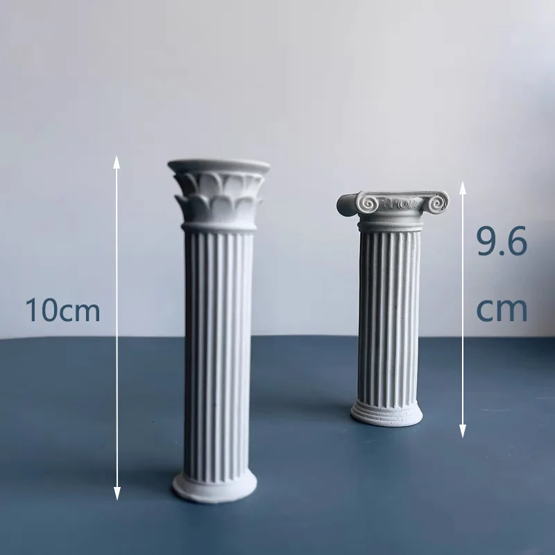 Roman Column Tray Cement Mold Concrete Building Desktop Decoration Craft Silicone Molds Aromatherapy Candle Gypsum Mould