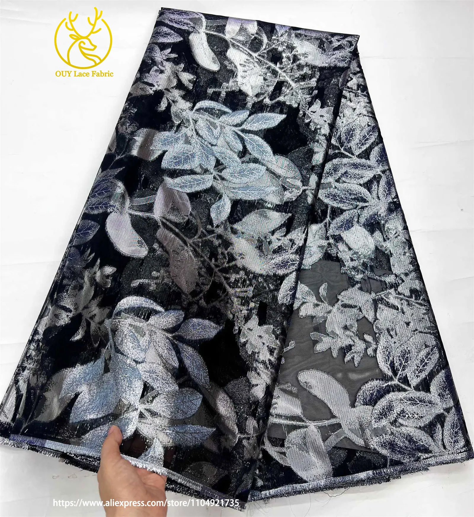 Modischer Afrikanischer Brokat-Spitzenstoff 2026 Nigerianischer Französischer Brokat-Jacquard-Stoff zum Nähen von Damenkleidern für Dinnerpartys – Detail 9