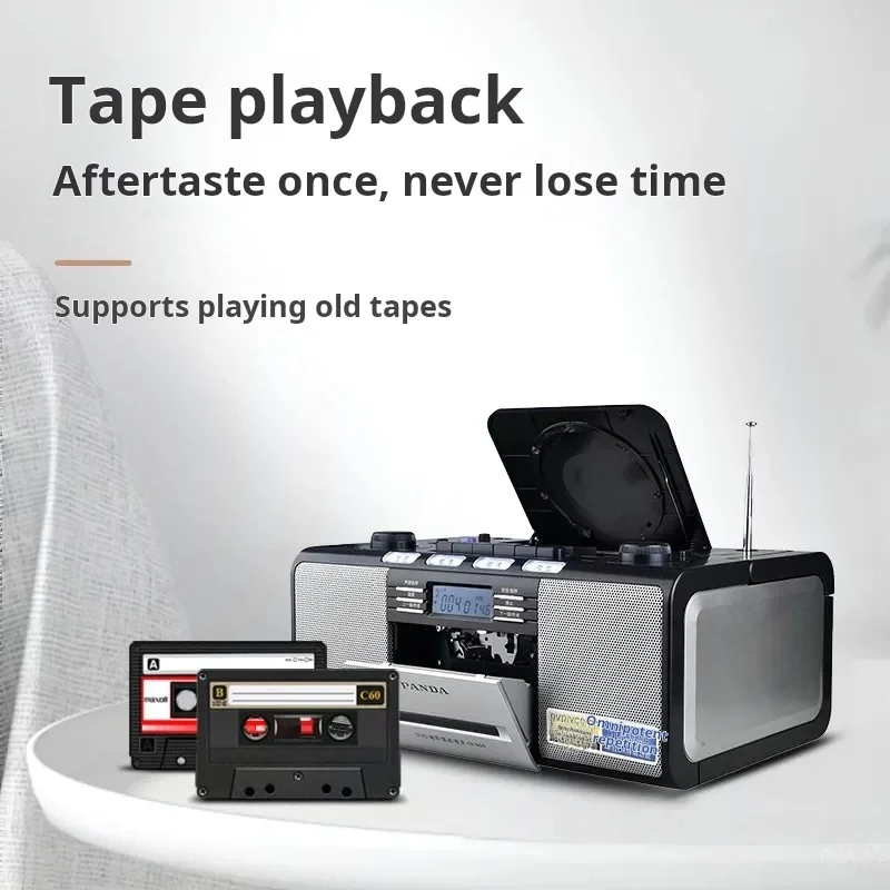 Panda CD-500 Cassette CD Machine tout-en-un, lecteur DVD d'enregistrement et de lecture nostalgique à l'ancienne, enregistrement et enregistrement