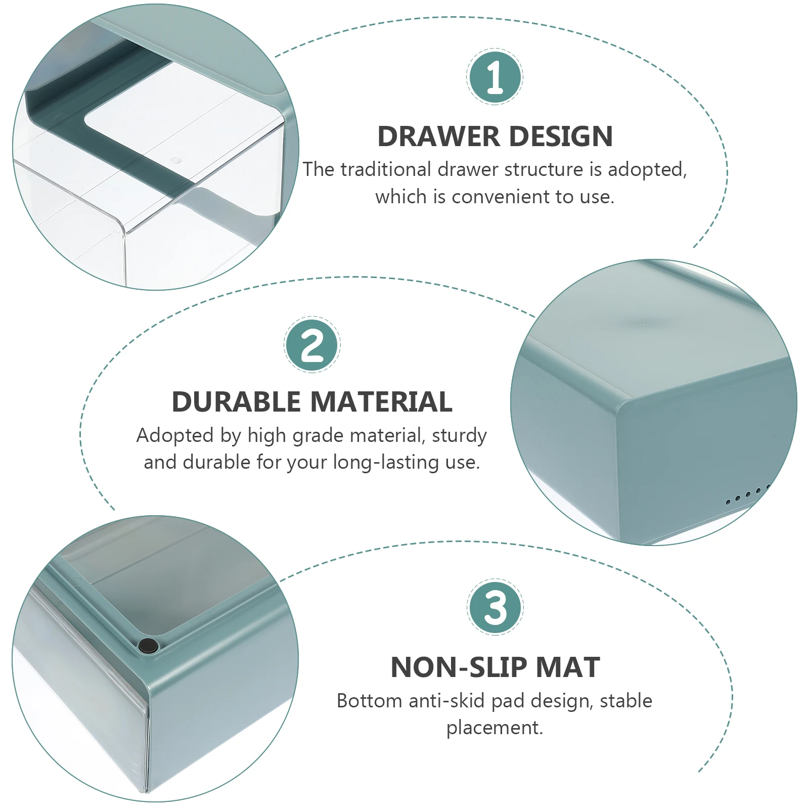 

Desktop Storage Drawer Box Sturdy Household Drawer Container For Office Dorm Room Home Use Convenient Small Item Storage
