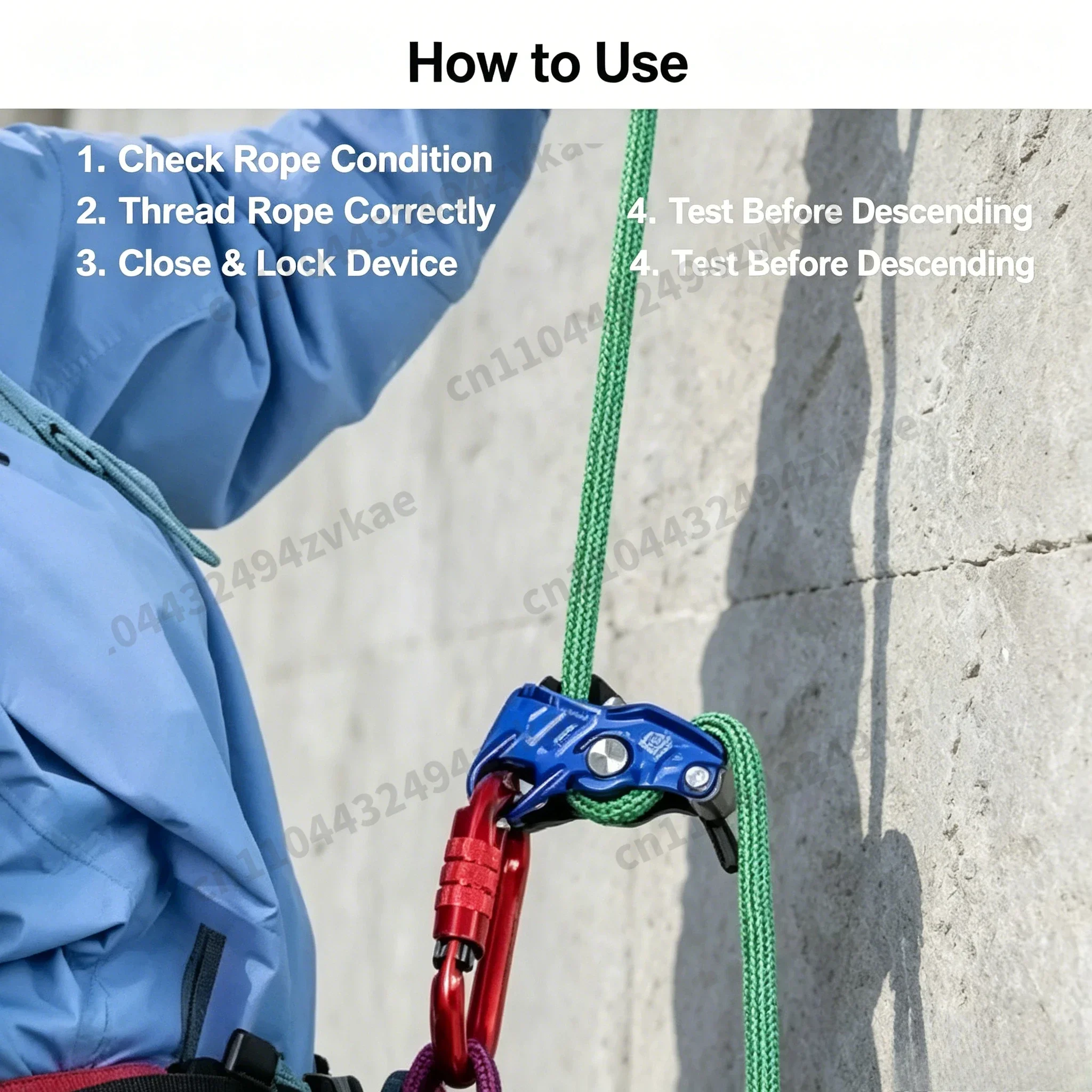 Self-locking Rock Climbing Descender Multifunctional Manual Top Rope Drop Positioning Protector Safety Equipment，Multifunctional