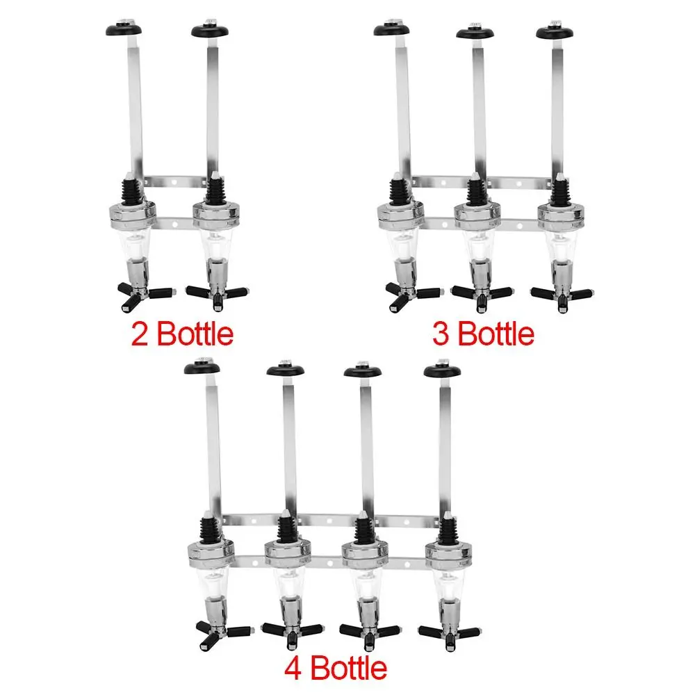 2/3/4 Bottle Bar Tools Wall Mounted 4 Station Liquor Wine Dispenser  Alcohol Bottle Dispenser Beverage