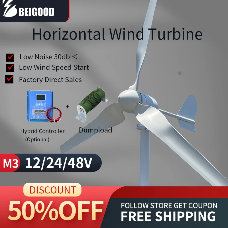 5KW 8KW Horizontal Axis Wind Turbine 110V 220V  Free Energy Generator 220V 380V AC Output Household Complete Kit With Controller