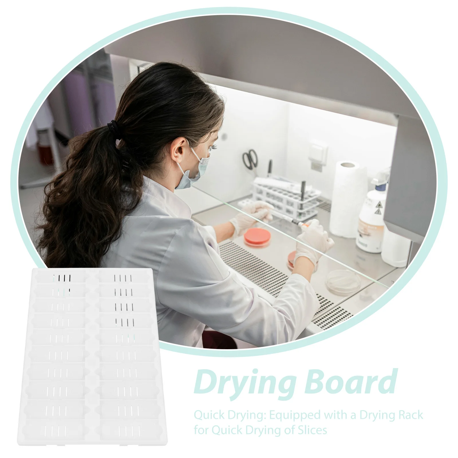 

Sturdy 20 Slot Microscope Slide Staining Holder Plastic Rack for Fast Drying and High Volume Lab Use Microscope Slides Holder