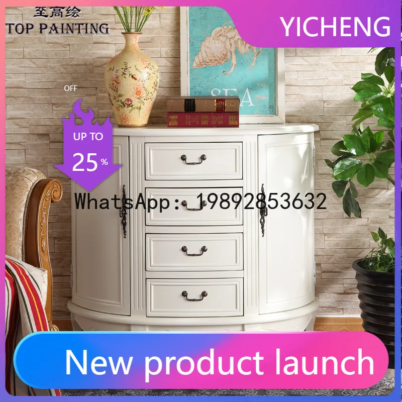 

HYS semi-circular entrance cabinet, living room decorative cabinet, entryway partition cabinet