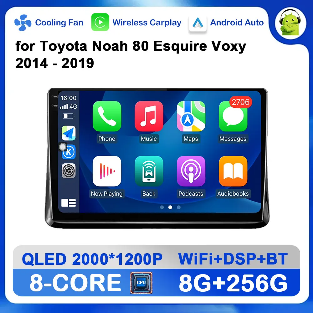 

10 inch Car Radio Multimedia Video Player Android OS for Toyota Noah 80 Esquire Voxy 2014 - 2019 GPS Navi Bluetooth Touch Screen
