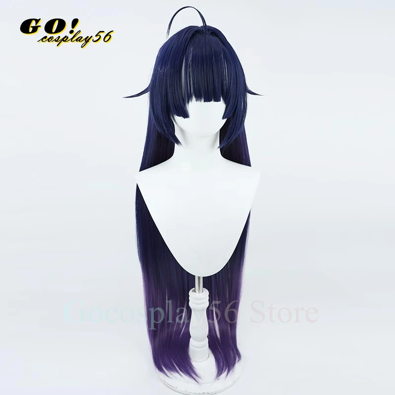 Herrscher of Thunder Raiden Mei Cosplay Wig 80cm Long Straight Mixed Purple Synthetic Hair Game Headwear