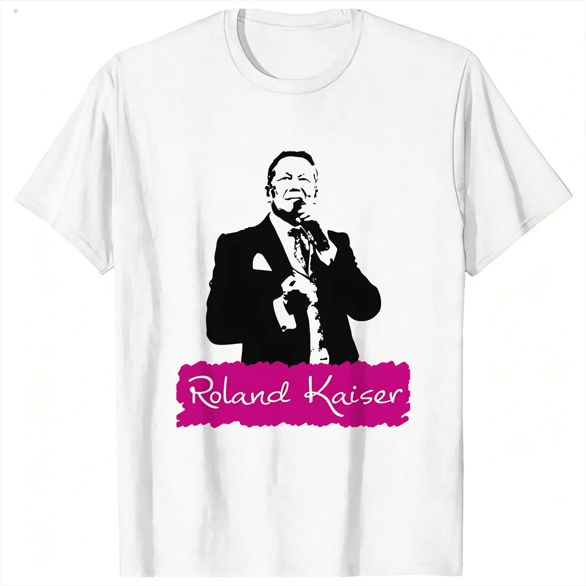 roland kaiser eurovisions 2026 T-Shirt Summer  Y2K Retro T-Shirts Cotton Trendy Cool Tshirt For Mens Short-Sleeve Design Clothes