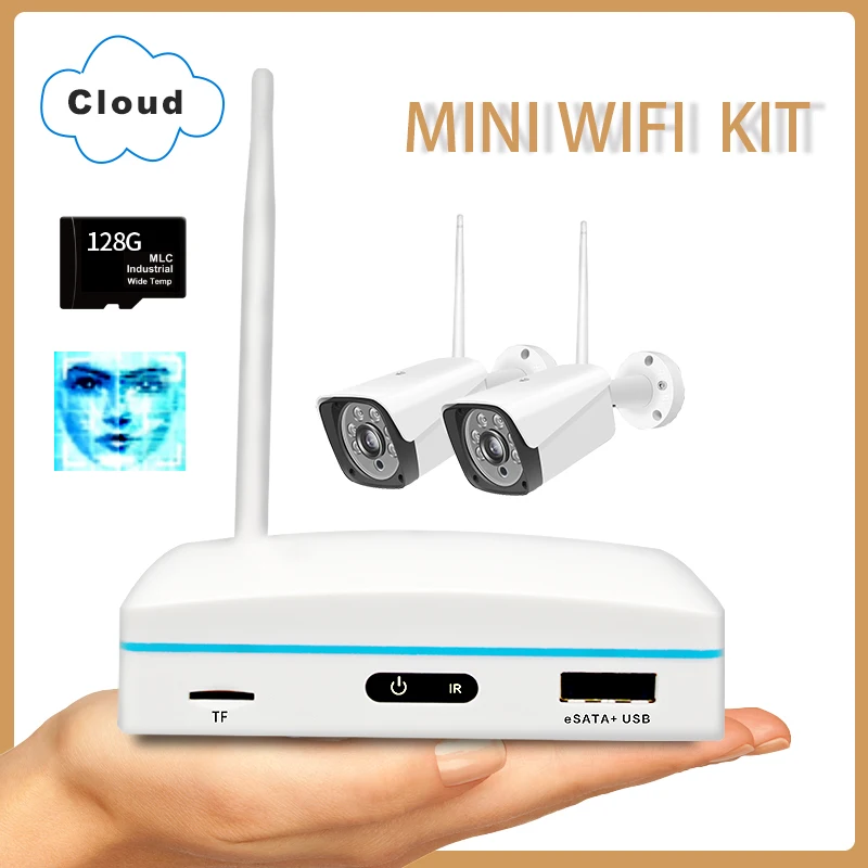 

2CH 3MP 1296P Беспроводная Wi-Fi IP-камера NVR Комплект Домашняя охранная сигнализация Монитор видеонаблюдения