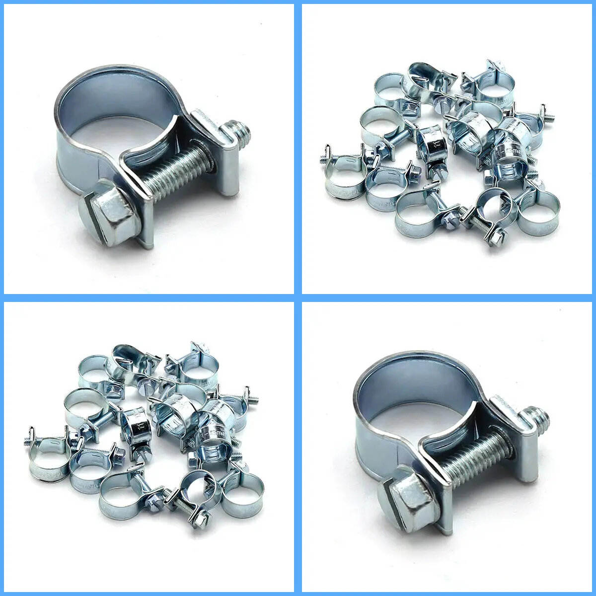 10pcs 7mm-17mm Mini Clamp Fuel Pipe Hose Clip Air Hose Water Pipe Fuel Hose Silicone Optional Size Clamp Hose Clamp