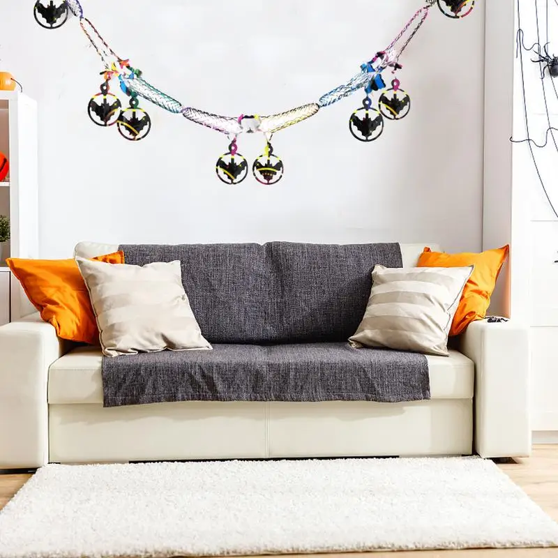 Halloween Streamers Halloween Pull Garland Ceiling Banner 118Inch Pumpkins Ghosts Bats Spiders Decor Festival Banner Garland