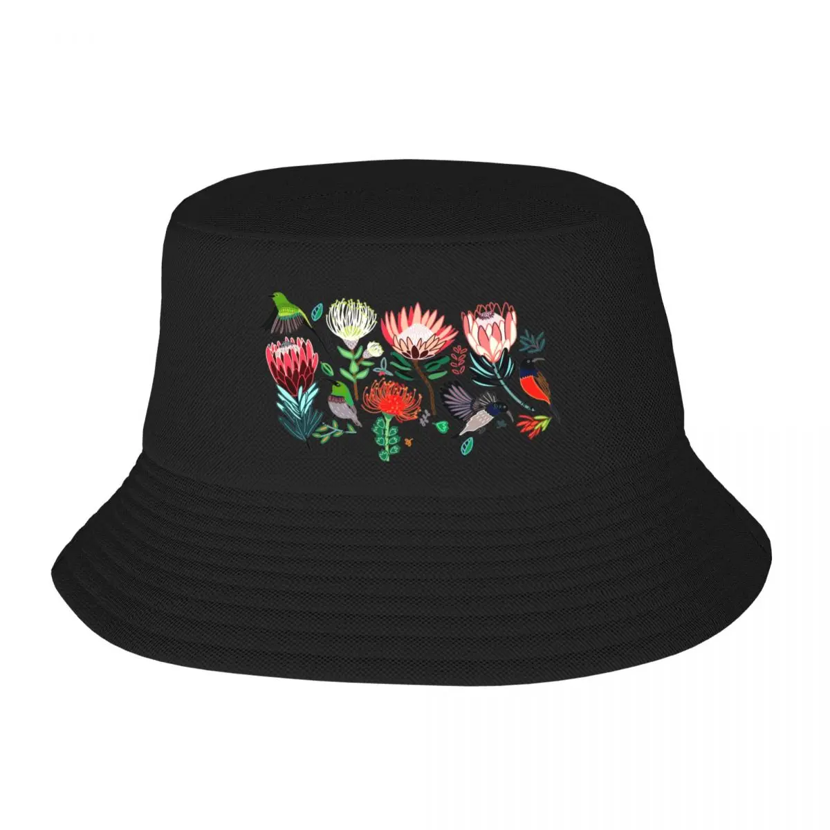 

Sunbirds & Proteas On Grey Bucket Hat Hat Beach Hat Baseball Cap Military Tactical Cap Golf Wear Women's Hats 2024 Men's