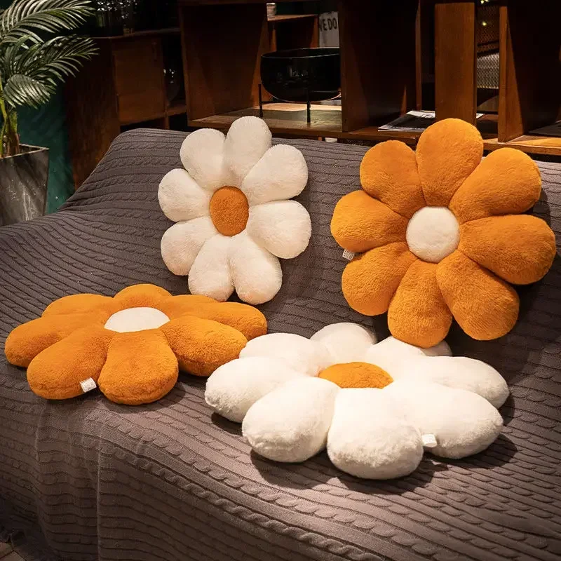 Ins Wind Thickened Sunflower Pillow Sofa Living Room Flower Cushion Float Window Cushion Petal Backrest Bedhead Pillow