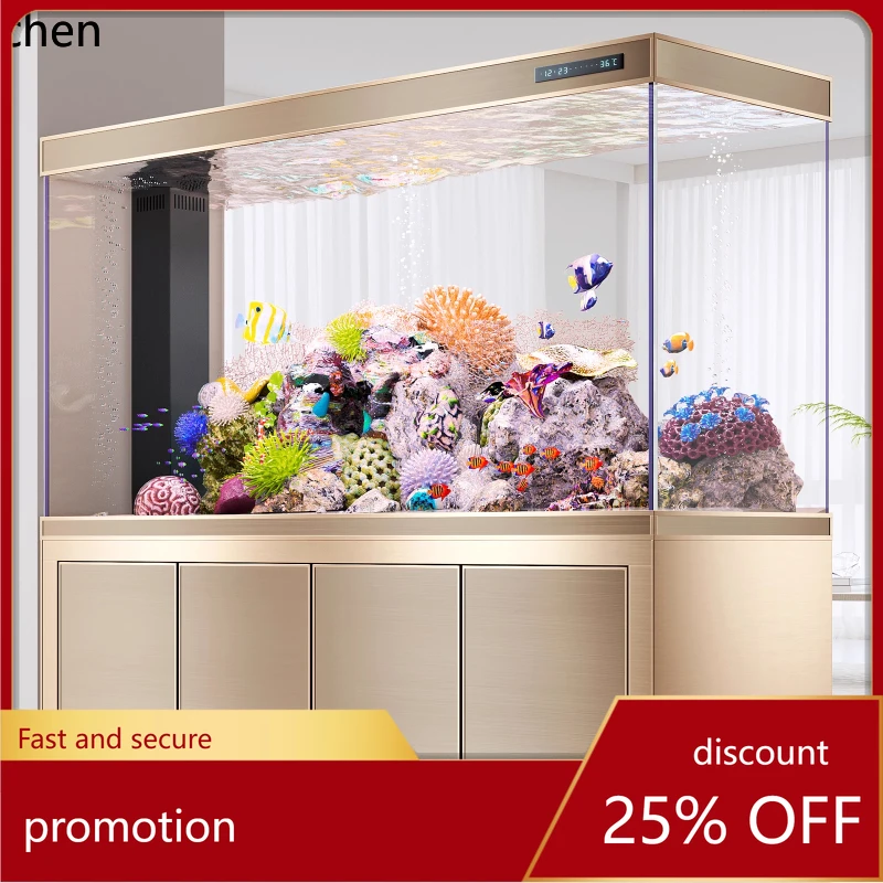 

HT ultra-white glass fish tank medium and large living room home office free aquarium fish tank