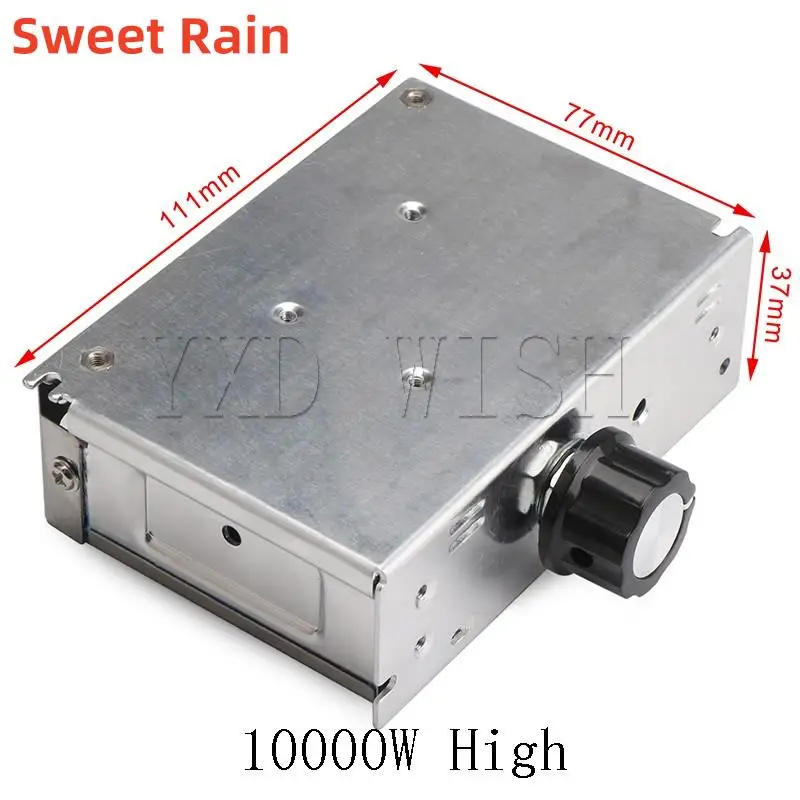 10000W AC110V 220V 75A SCR Voltage Regulator Speed Controller Dimmer Thermostat Cooling Fan AC 110-220V