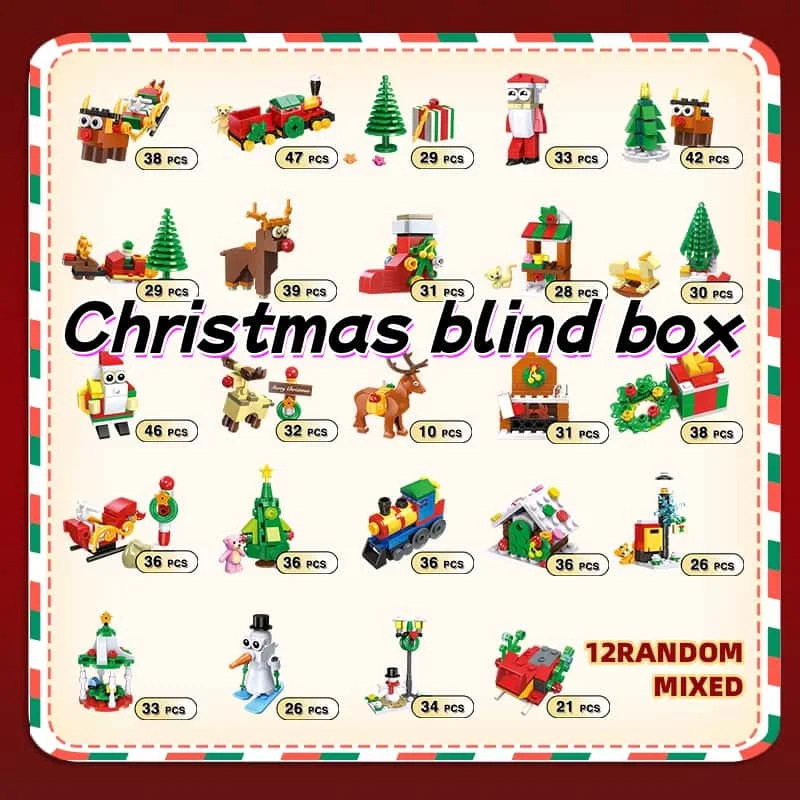 

Рождественские строительные блоки Таинственная коробка — веселый рождественский подарок для детей — праздничные праздничные творции с Санта-Клаусом, оленями, снеговиком и многого другого