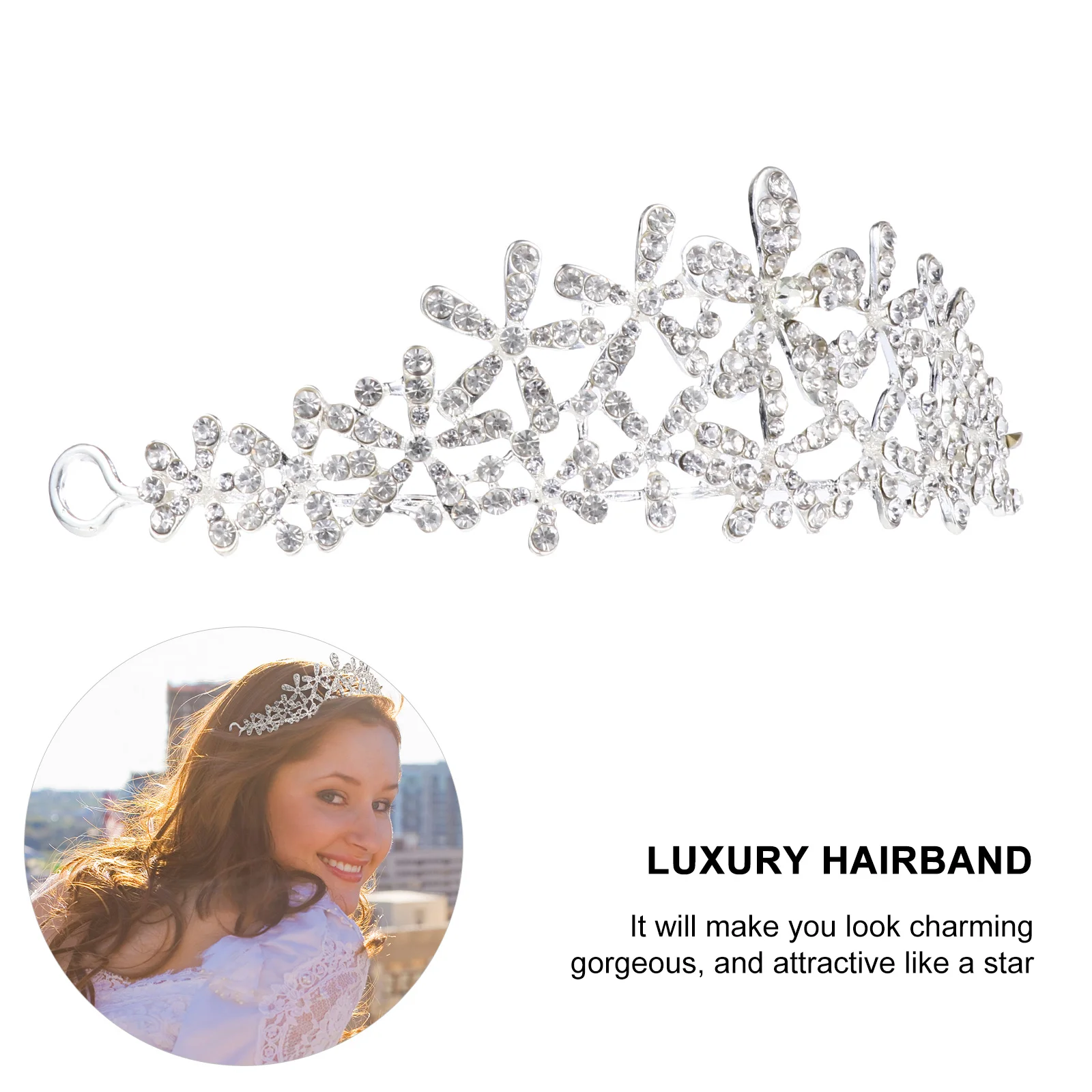 غطاء رأس الزفاف حجر الراين تاج الزفاف الشعر هوب ملحق للتصوير الفوتوغرافي عرض الأزياء تاج الزفاف غطاء الرأس الطرف