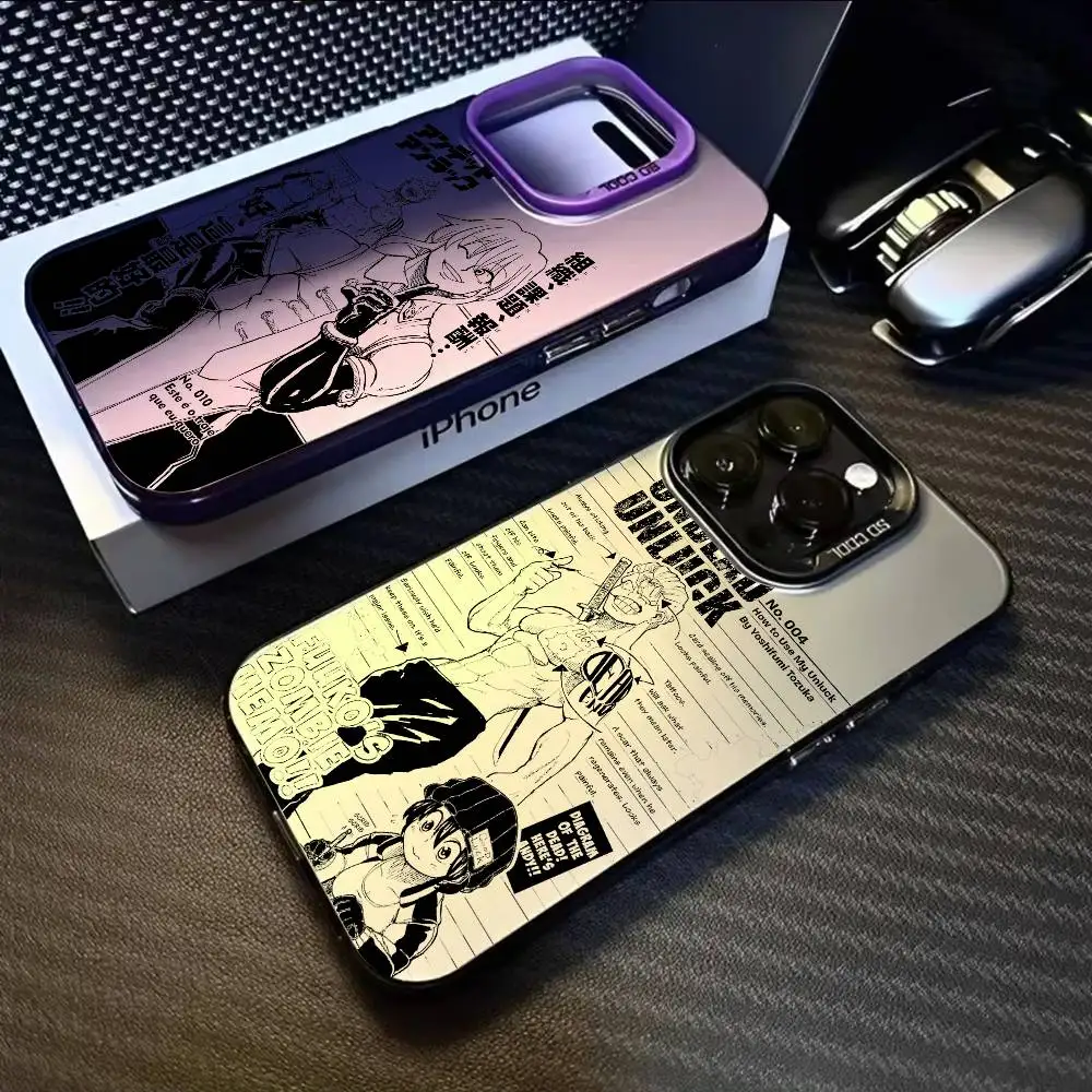 

U-Undead Unlucks Luxury Phone Case For IPhone 16 15 14 13 12 11 Pro Max Black Matte Multicolor Laser Aurora Funda
