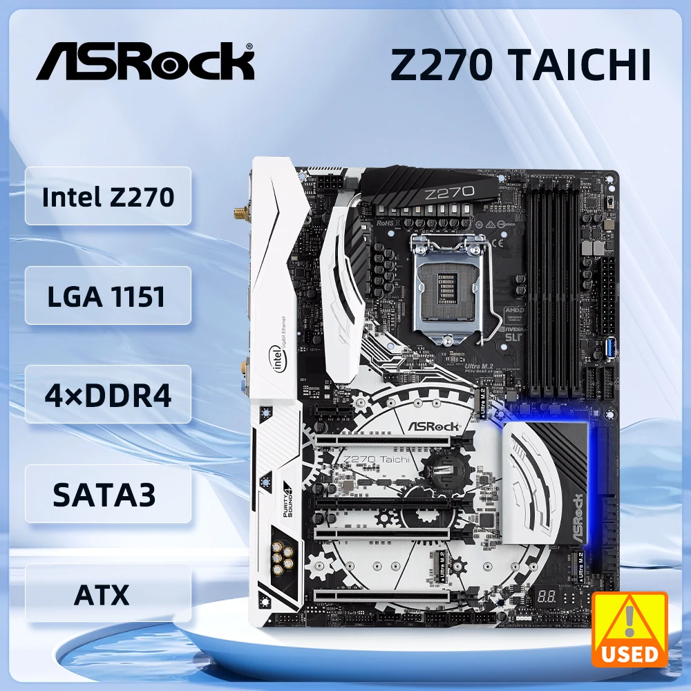 

Материнская плата ASROCK Z270 Taichi Intel Z270 LGA 1151, поддержка i5-7500 7400 6500 6100 7700 G4600, процессор DDR4 64 ГБ PCI-E 3,0 ATX