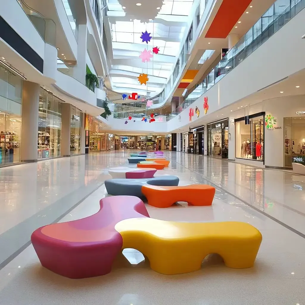 Modern leisure seating mall park bench