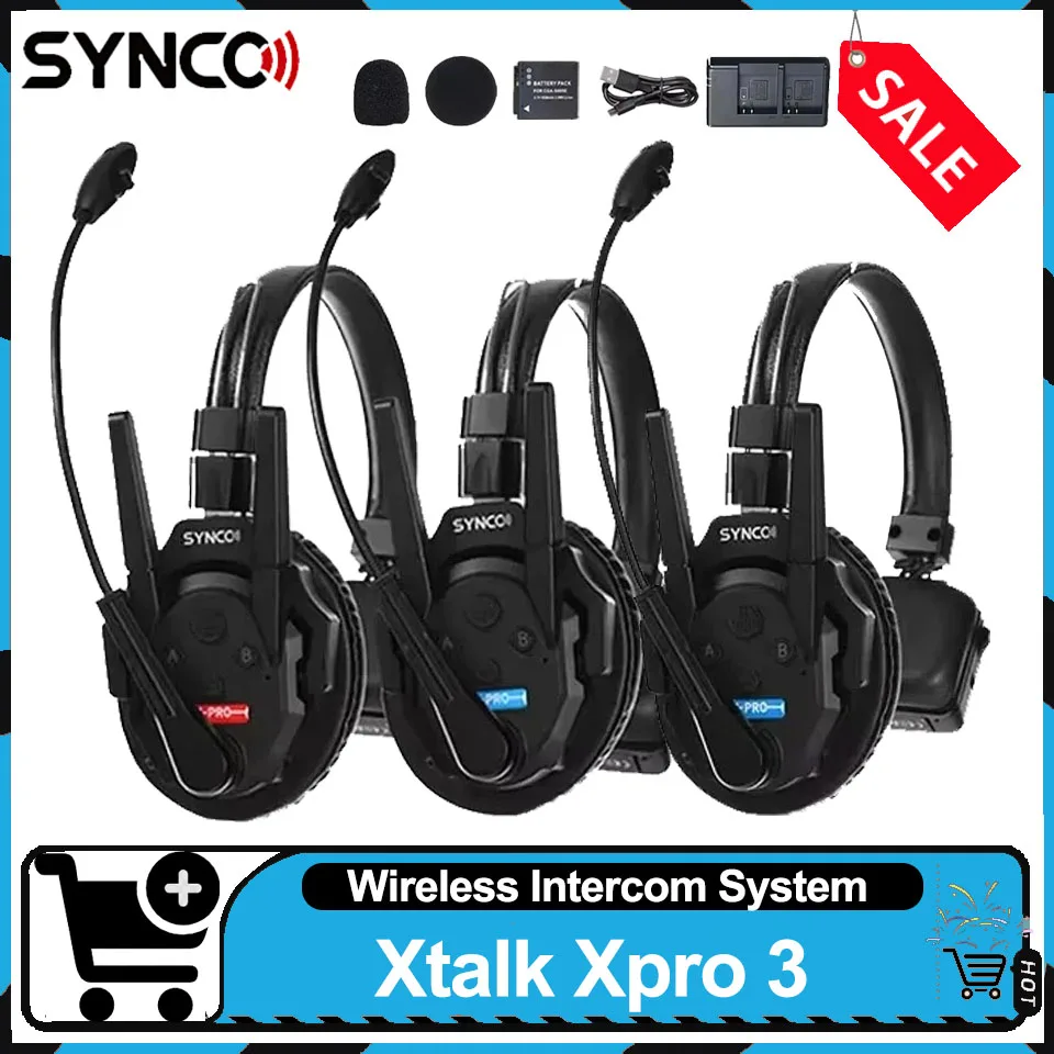 Synco Xtalk Xpro3 Single-Ear 2.4GHz Wireless Teamwork Intercom System Communication Headset for Outdoor Shooting