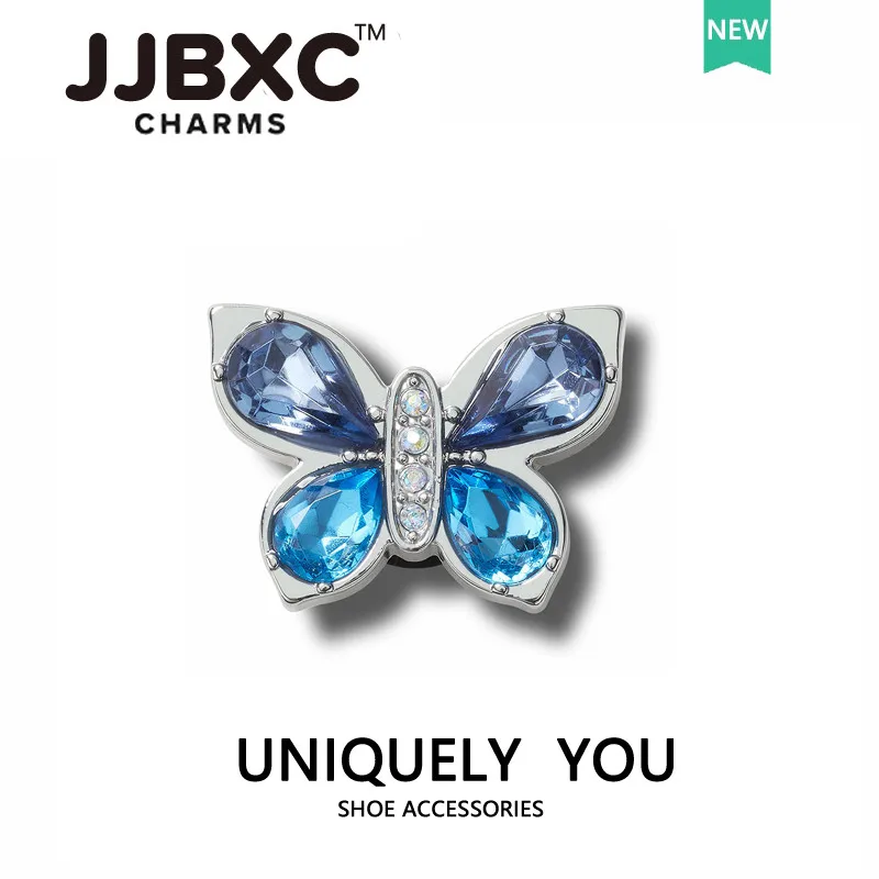 إكسسوارات الأحذية JJBXC CHARM DIY المرح المعدنية على شكل فراشة أحذية مجوهرات على شكل زهرة DIY زينة أحذية عصرية مناسبة للأحذية المتقاطعة