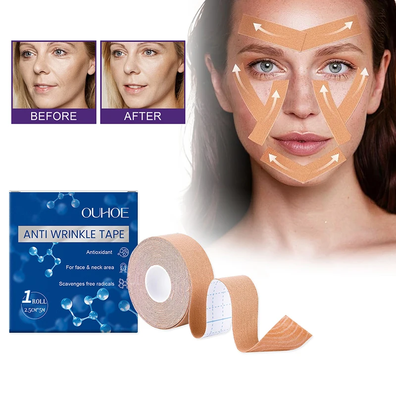 

Anti-Wrinkle Tape Facial Myofascial Lift Tape For Skin Firming, Toning & Tightening Lift Tape For Face