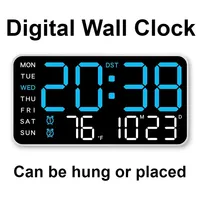 Extra Large Digital Wall Clock with LED Display with Date, Temperature, Timer for Living Room, Bedroom, Gift for Seniors