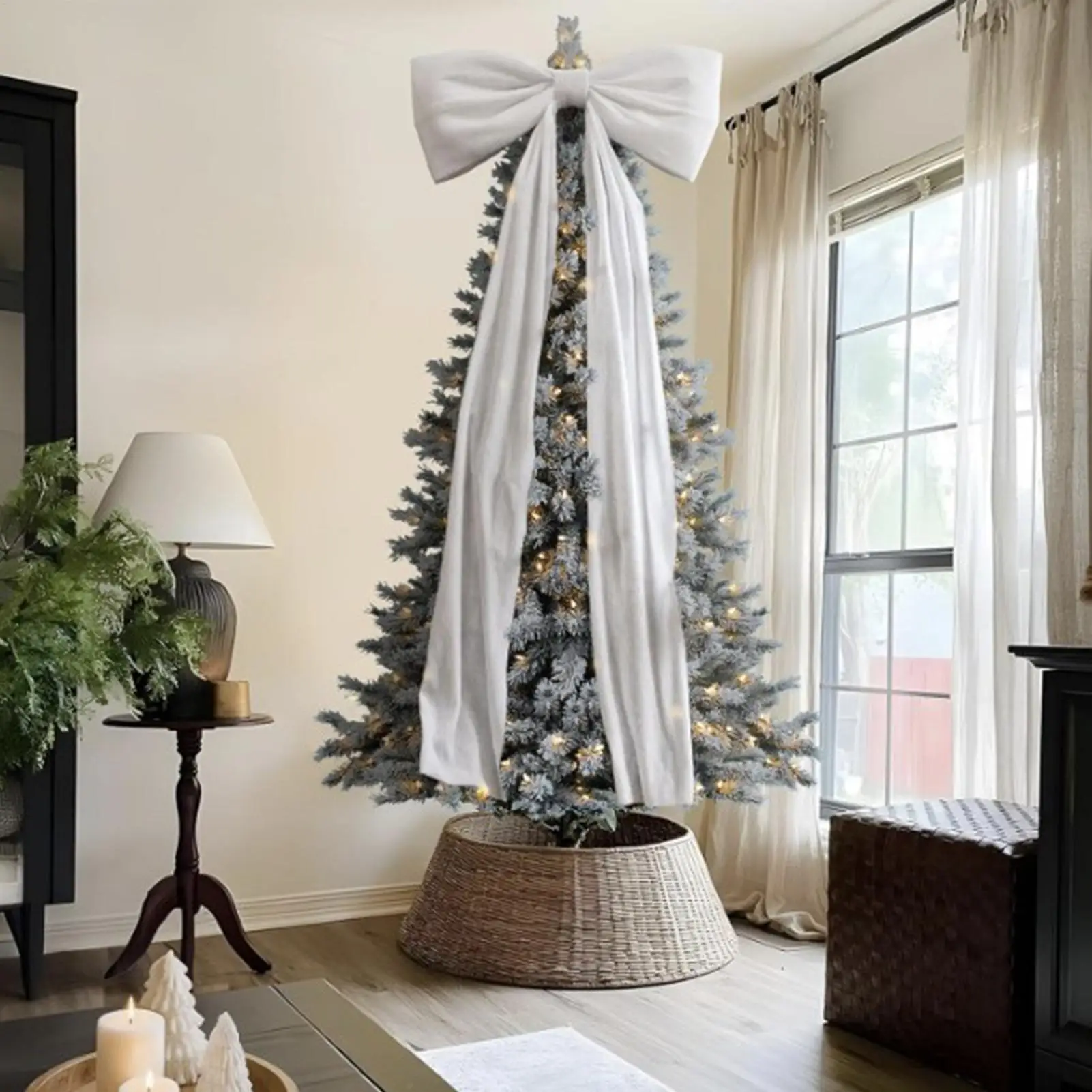 Large Velvet Bow Tree Topper Christmas Decorations Extra Big Ribbon for Door Window Display Wedding Party Photo Backdrop Decor view 4