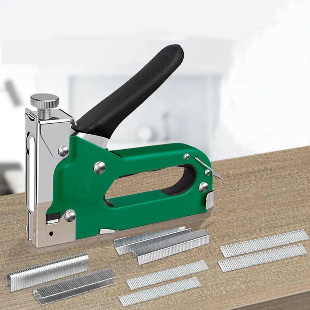 

Convenient to Carry Air Nail Tool Small and Light TPR Soft Rubber Handle Staple Tool Easy to Install Manual Upholstery Stapler