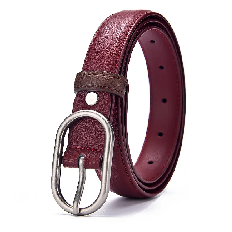 Luxury Women Genuine Leather Belt Metal Pinhole Buckle Multicolor Waistband Lady Fashion High Quality  Designer Belt Female 2021