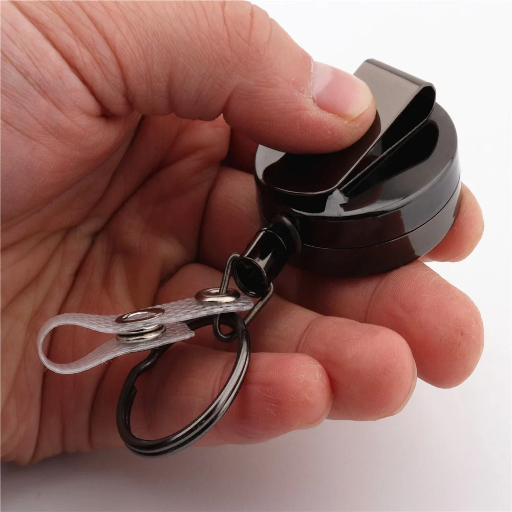 

Name Tag Card Recoil Belt Retractable Pull Luxury Quality Badge Reel Office Supplies Badge Holder Clip Key Ring Clips
