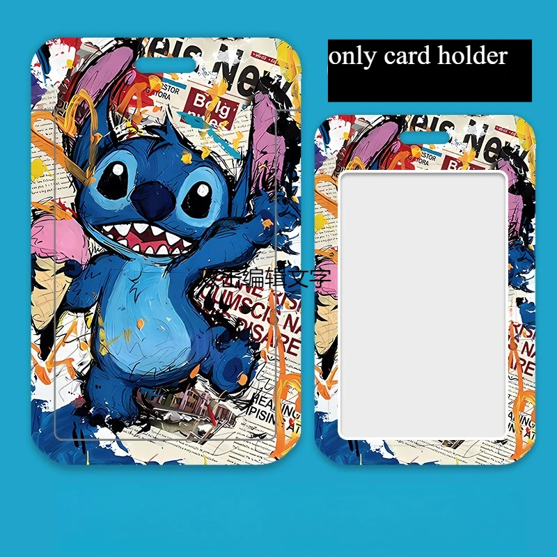 Disney Stitch Card Case for Student ID and Badge Holder Cartoon Couple Design Suitable for Students Nurses Workers