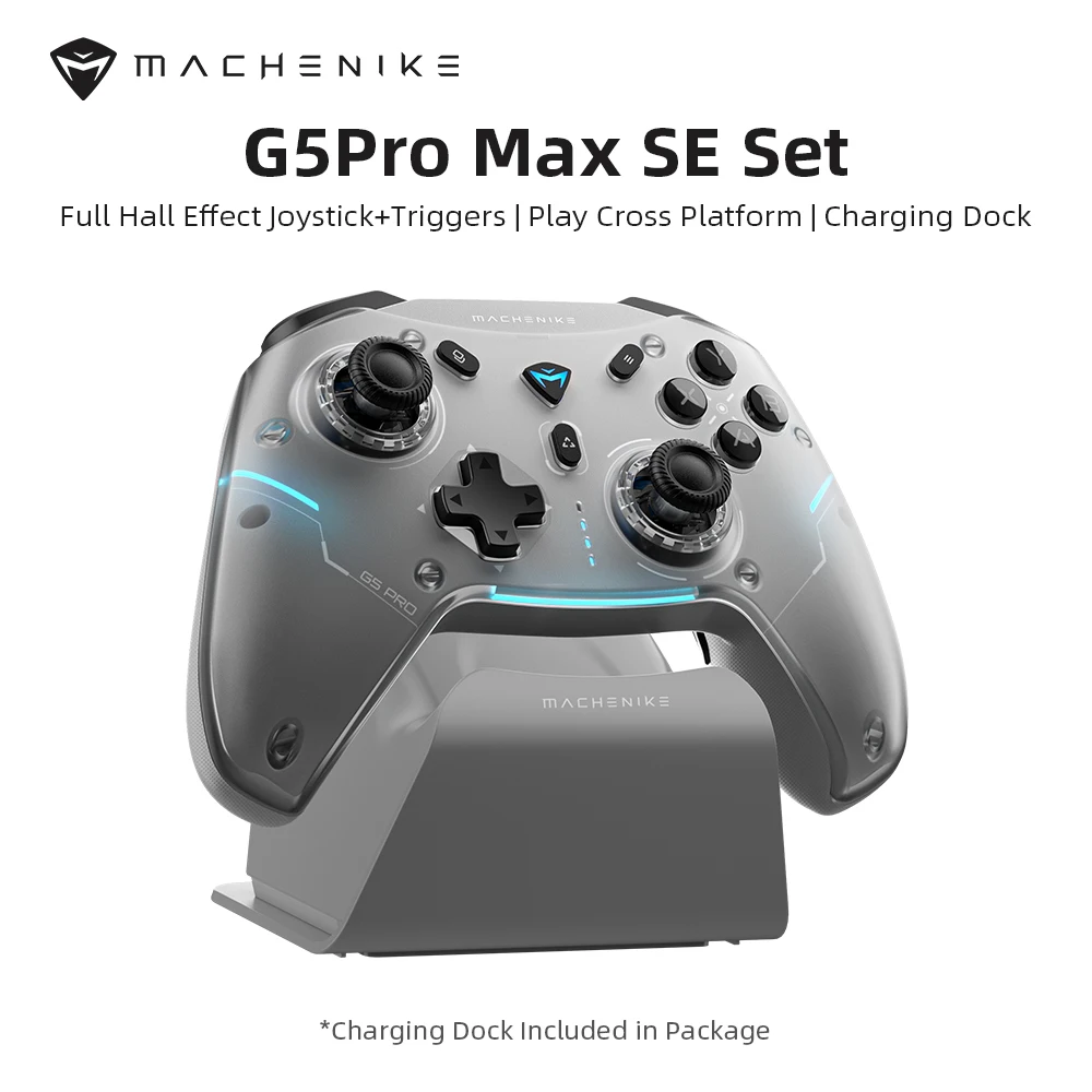 MACHENIKE G5Pro Max SE Gaming Controller With Charging Dock Optional Hall Effect Joysticks Triggers RGB Light Wireless Gamepad