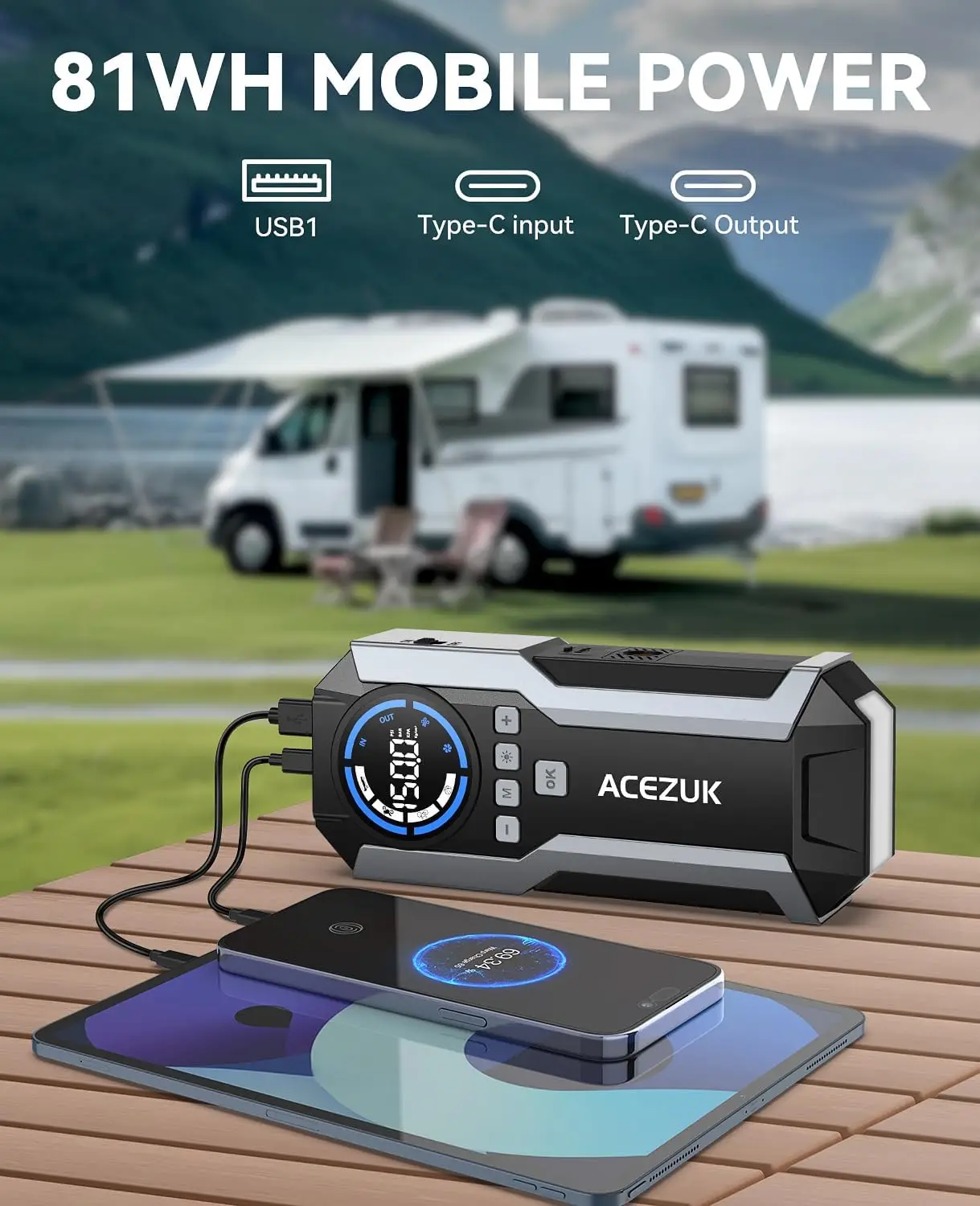 كاتب قفز 8000 أمبير مع ضاغط هواء، 150 رطل لكل بوصة مربعة، كاتب قفز محمول 12 فولت، شاشة LCD، أضواء LED #5