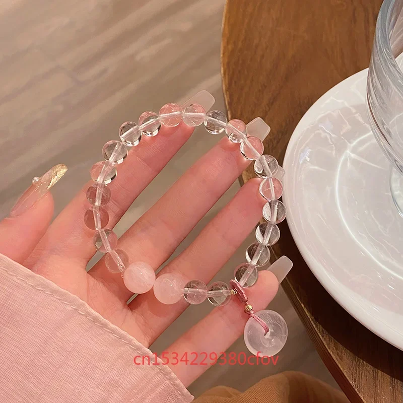 Simplicity New Naturally White Crystal Doughnut Bracelet Sweet Refreshing Charm Jewellery Fashion Handmade Exquisite Gift