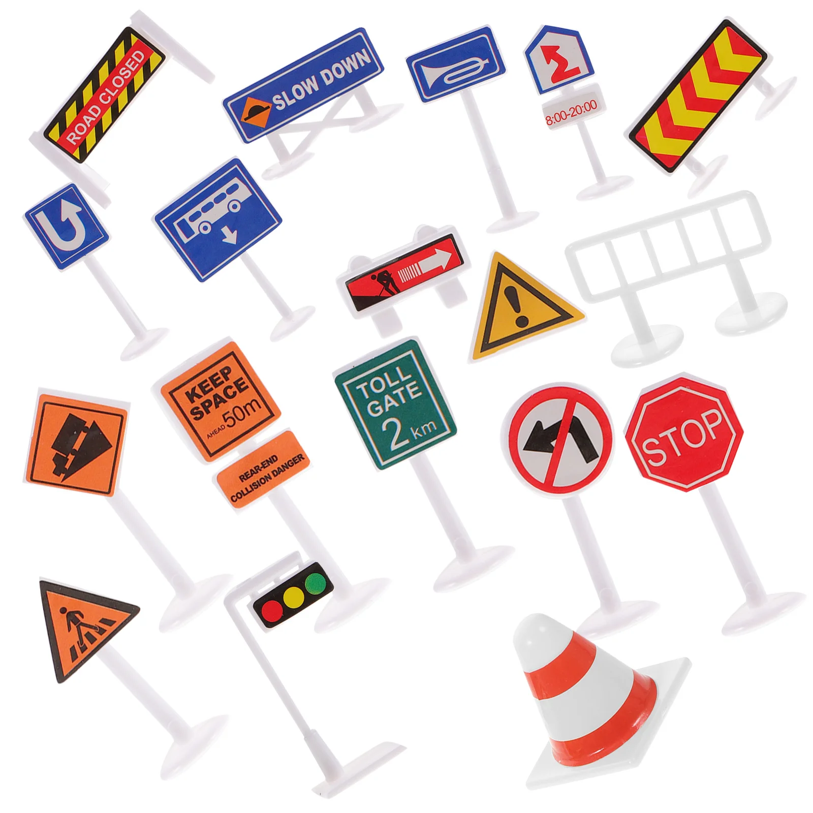 1 ensemble de Mini panneaux de signalisation, Simulation de panneau routier, jouets éducatifs de Cognition, Barricades pour enfants, apprentissage de la petite enfance