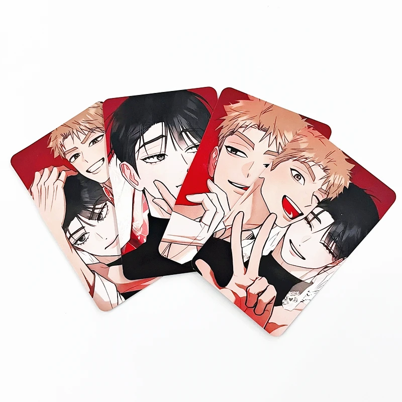 4PCS Red Thread Quest BL Manhwa LOMO Photocards Set Korean Manga Character Photo Cards for Fans Collection And Gift