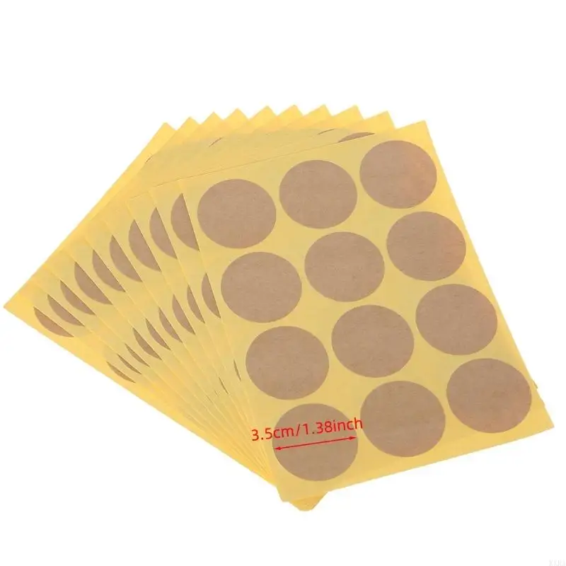 KXRA 120Pcs Blank Round Craft Packaging Seals Kraft Sealing Sticker Label Paper DIY