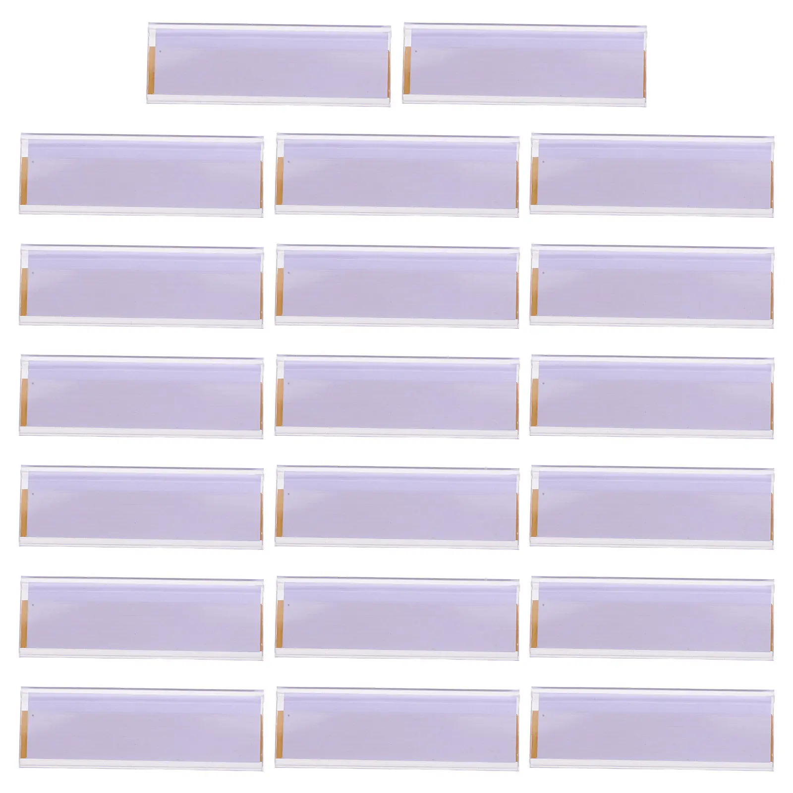 20Pcs Clear Plastic Label Holder Adhesive Shelf Label Card Slot for Price Tags Book Labels File Drawer Classification Organizer