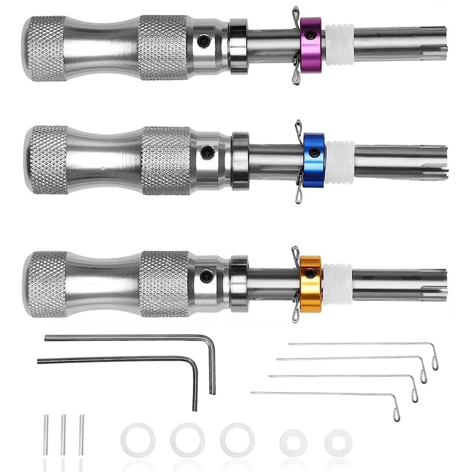 Locksmiths Stainless Steel Tool Kit Tubular Lock Pick Set Repair Tool Set for Beginners and Pro Picking Tubular Locks Tool